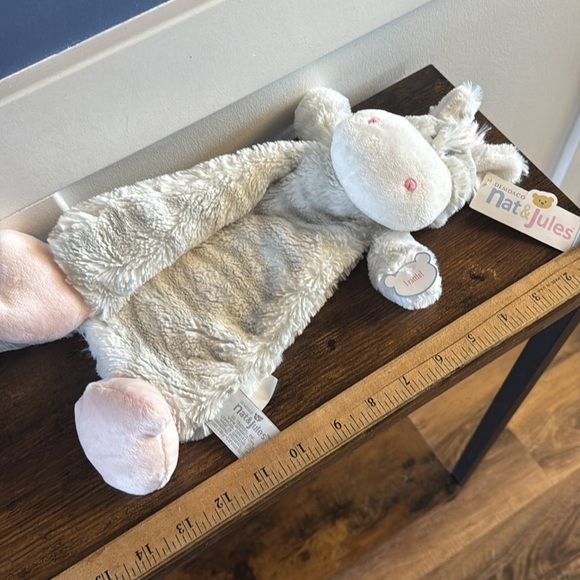 Nat and Jules Cozies Zebra Pink Grey Flat Plush Stuffed Animal Security Lovey - Picture 6 of 6